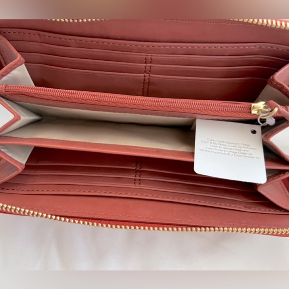 Coach Ashley leather zip around wallet f48102 Vermillion - Picture 3 of 6